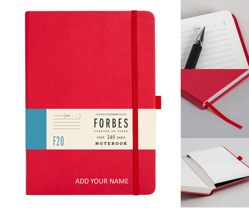 Forbes Classic | A5 Ruled/Lined Notebook | Red
