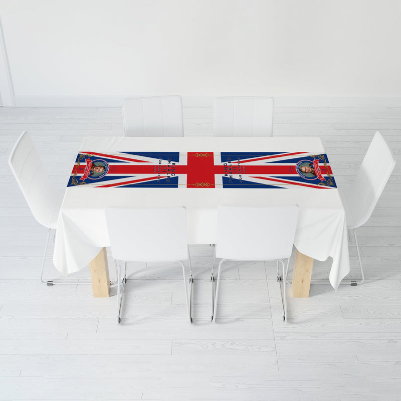 KING CHARLES CORONATION - GOLD EDGE - TABLE RUNNER
