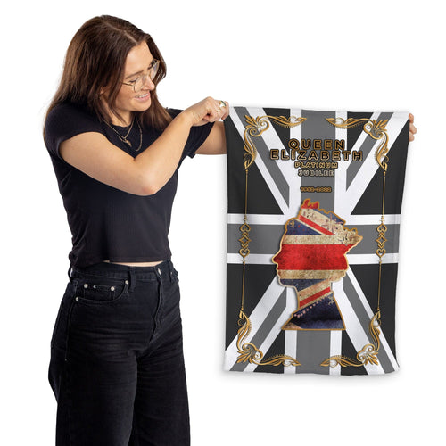 Gold Queen Head - Jubilee Lightweight, Microfibre Tea Towel