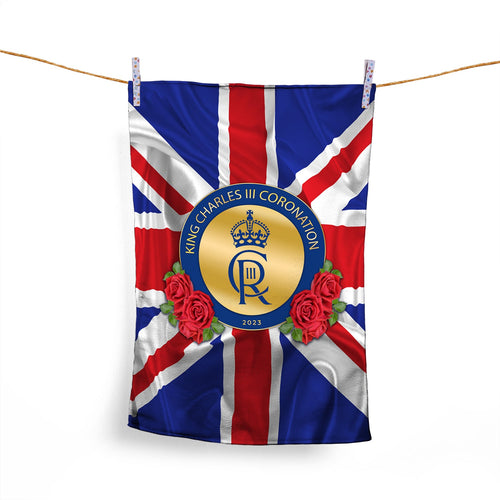 King Charles Coronation - Union Jack Ripple - Lightweight, Microfibre Tea Towel