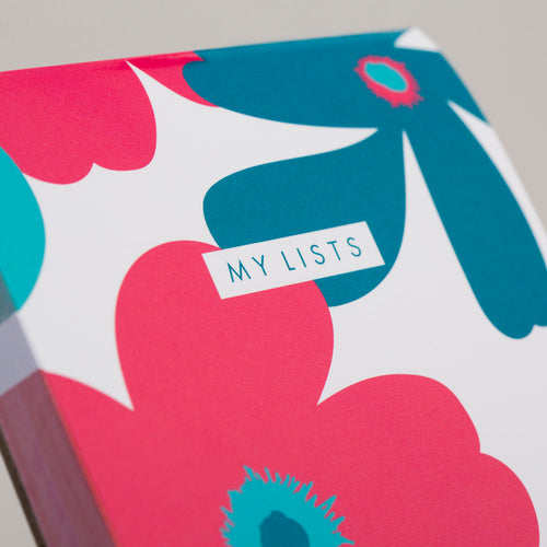 Matilda Myres | Slim List Pad with Magnetic Strip | Teal Floral
