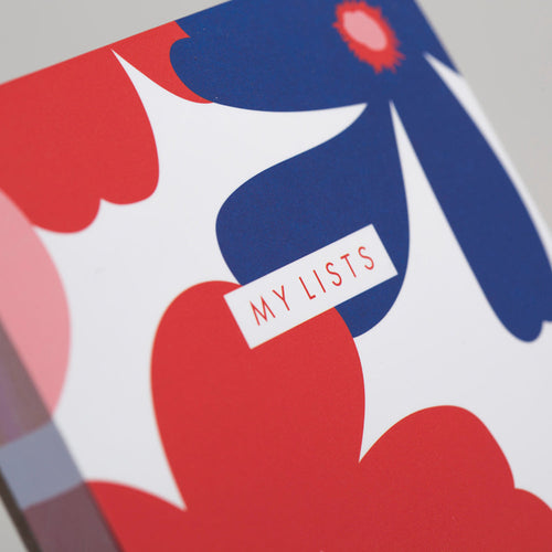 Matilda Myres | Slim List Pad with Magnetic Strip | Red Floral