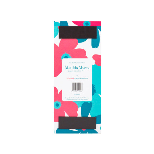 Matilda Myres | Slim List Pad with Magnetic Strip | Teal Floral