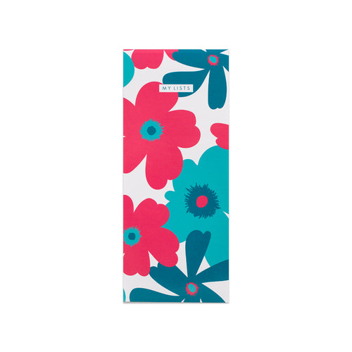 Matilda Myres | Slim List Pad with Magnetic Strip | Teal Floral