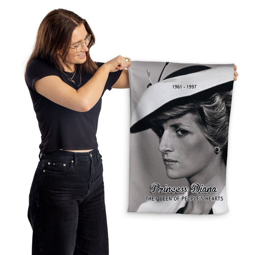 Princess Diana - The Queen Of People's Hearts - Memorabilia keepsake - Portrait Lightweight, Microfibre Tea Towel
