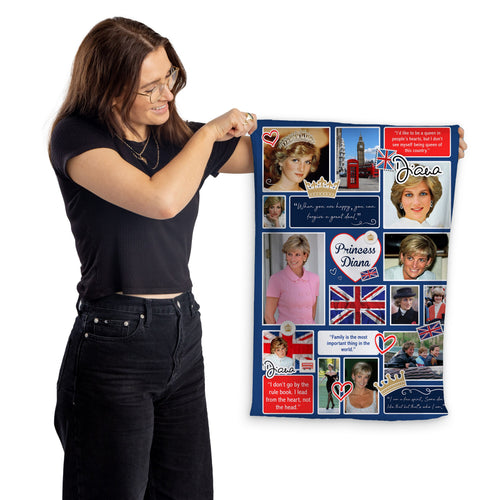 Princess Diana - Photo and Quote - Memorabilia keepsake - Portrait Lightweight, Microfibre Tea Towel