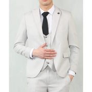 IM200 - Men's Light Grey Tailored Fit Wedding 3 Piece Suit