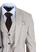 James - Men's 3 Piece Cream Tailored Fit Suit