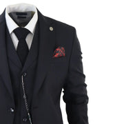 James - Men's Classic 3 Piece Black Suit