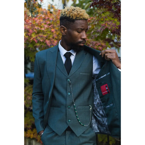 James - Men's 3 Piece Green Suit