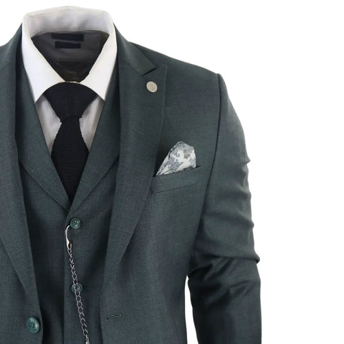 James - Men's 3 Piece Green Suit
