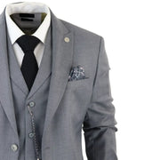 James - Men's 3 Piece Grey Classic Suit
