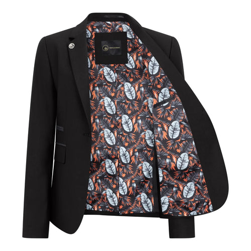 TPW-13 - Women's 3 Piece Plain Black Suit