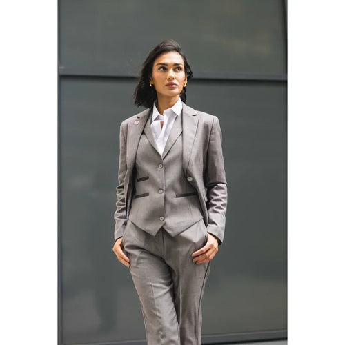 TPW-15 - Women's 3 Piece Plain Grey Suit