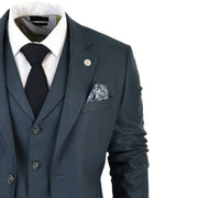 AK-07 - Men's 3 Piece Olive Check Suit