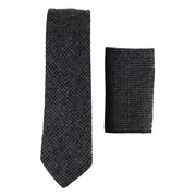 281 - Men's Herringbone Tweed Wool Tie & Hankerchief 2"