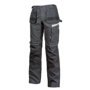 U-Power Gordon Elasticated Waist Canvas Stretch Work Trouser Asphalt Grey, 34" Waist 33" Leg
