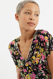 Unity Flower Burst V-Neck Midi Dress