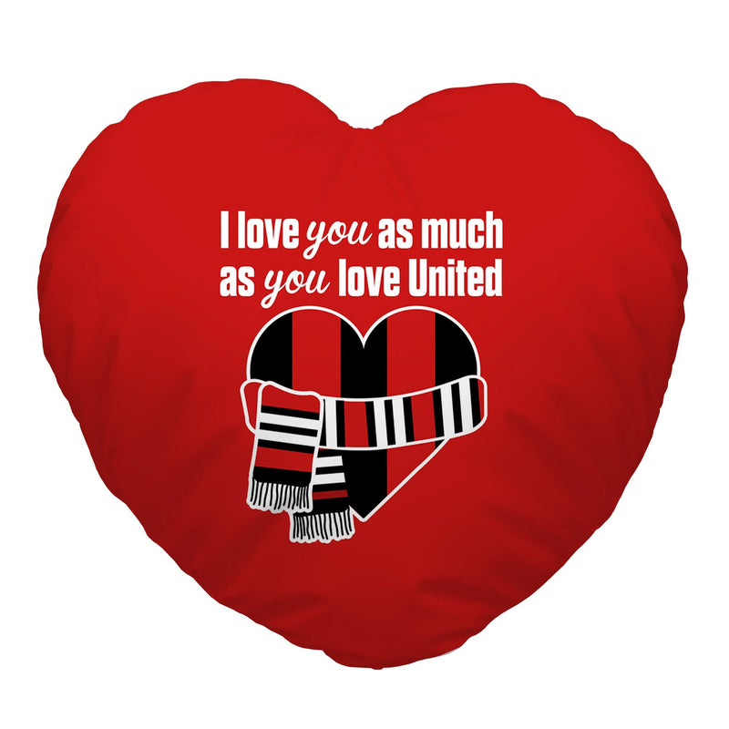 Love You as much as You Love United - Heart Shaped Cushion