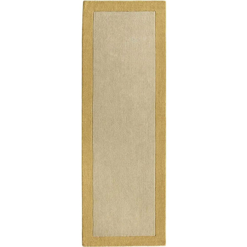 Bordered Yellow Wool Rug