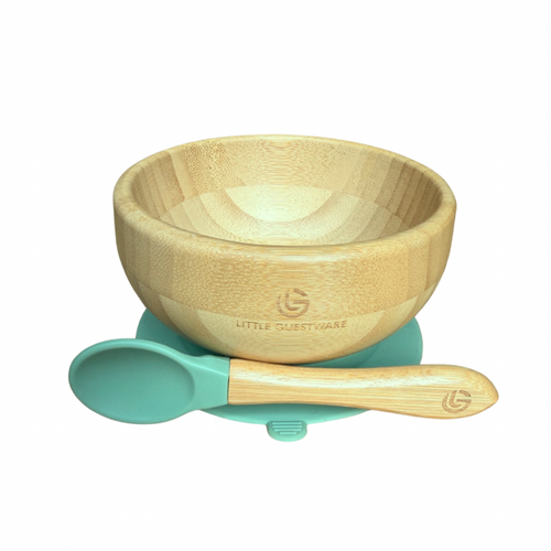 Turtle Bamboo Feeding Set - Plate, Bowl, Spoon & Fork Gift Set