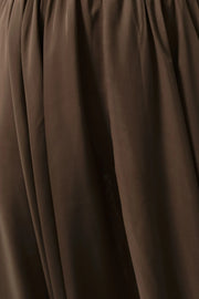 Huxley Jersey & Georgette Midi Dress - Mole