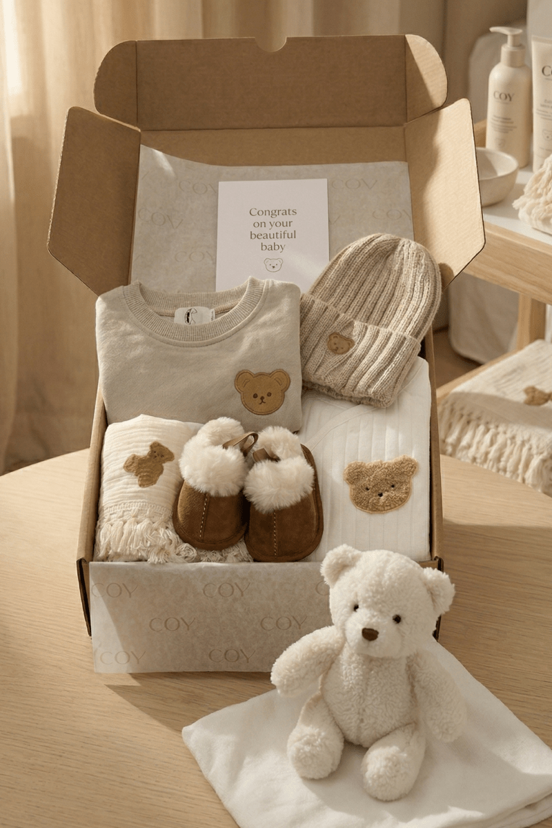 The VIP Cozy Boucle Baby Bear Personalised Gift Box