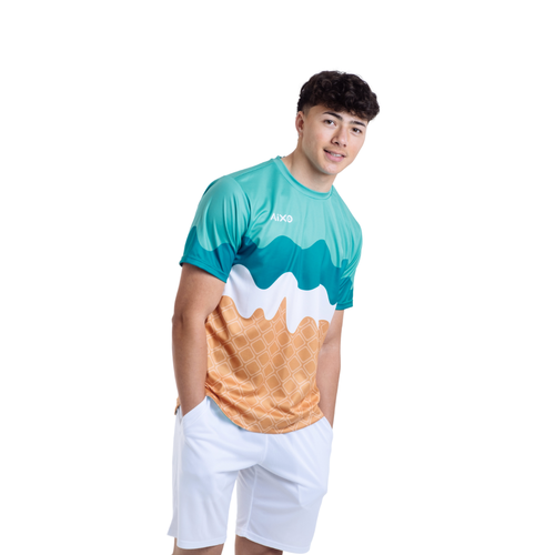 Aixo Sundae Mens T Shirt Vanilla Raspberry Chocolate