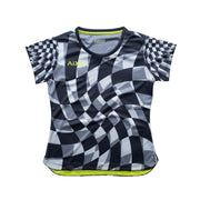 Aixo Checker Womens T Shirt Lime Check
