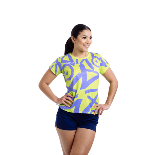 Aixo Tagged Womens T Shirt Teal