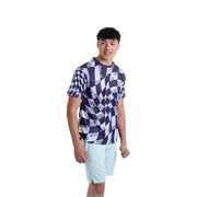 Aixo Checker Mens T Shirt Lime Check