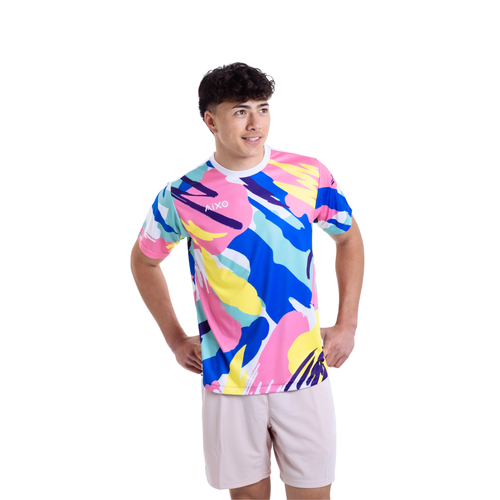 Aixo Abstract T-Shirt Mens (Multicolour Dark)