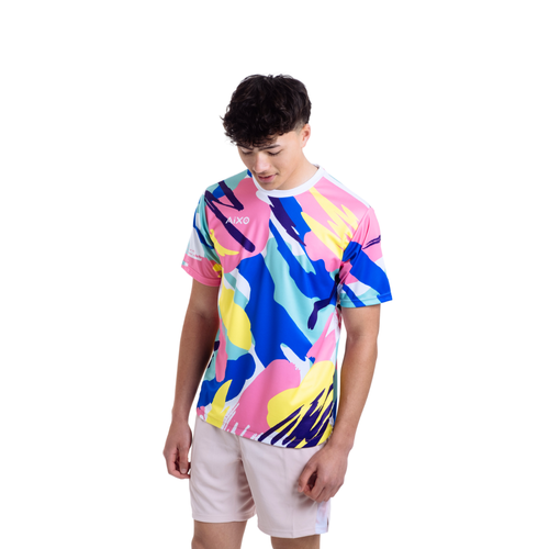 Aixo Abstract T-Shirt Mens (Multicolour Dark)