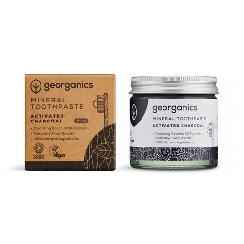 Georganics Fluoride Free Charcoal Toothpaste 60ml Natural Mineral Formula