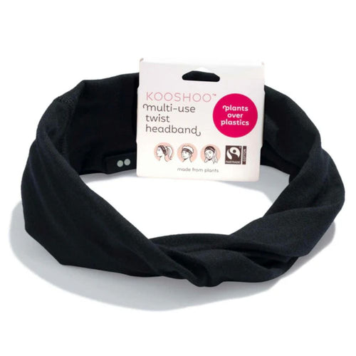 KOOSHOO Twist Headband Jet Black – Organic Fairtrade