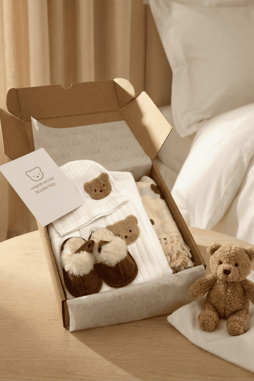 The Cozy Boucle Baby Bear Personalised Gift Box