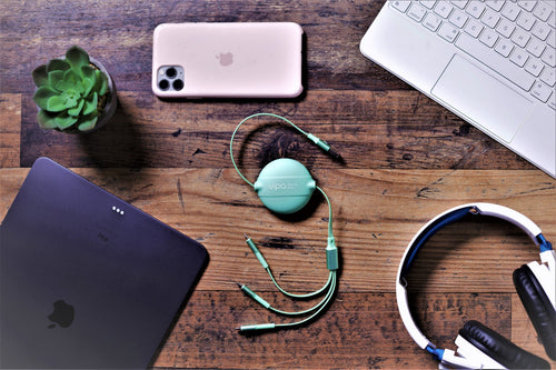 Retractable Silicone Charging Cable - 3 in 1