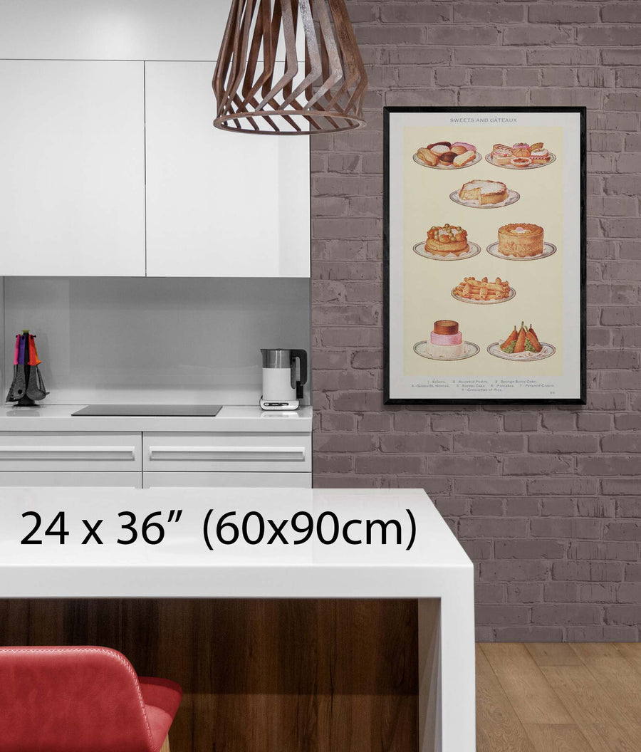 "Mrs Beeton's Sweets and Gateaux" on Framed Prints, Canvas, Framed Canvas, Acrylic or Print-only