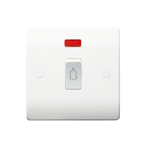 Caradok 10A Retractive Switch with Lamp Logo c/w Neon