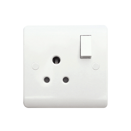 Caradok 1G 5A SP Switched Socket Round Pin