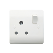 Caradok 1G 15A SP Switched Socket Round Pin