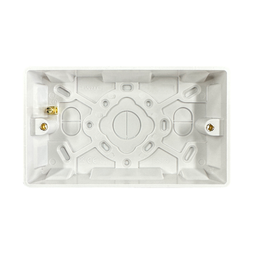 Caradok 2G 25mm White Pattress Rounded Corners