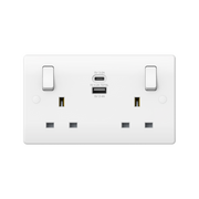 Caradok 2G 13A Switched Socket USB A + C