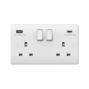 Caradok 2G 13A DP Switched Socket USB A + C 3.1A