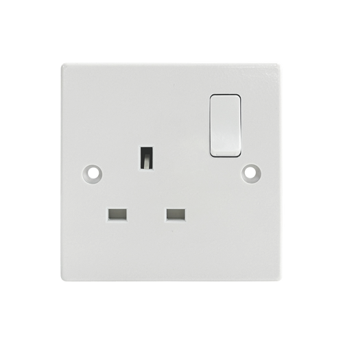 Caradok 1G 13A DP Switched Socket Squared Edge
