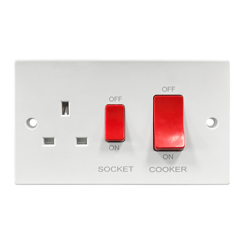 Caradok 45A DP Cooker Control Unit Squared Edge