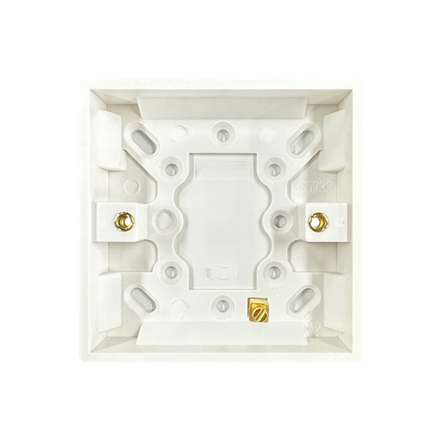 Caradok 1G 16mm White Pattress Squared Edge