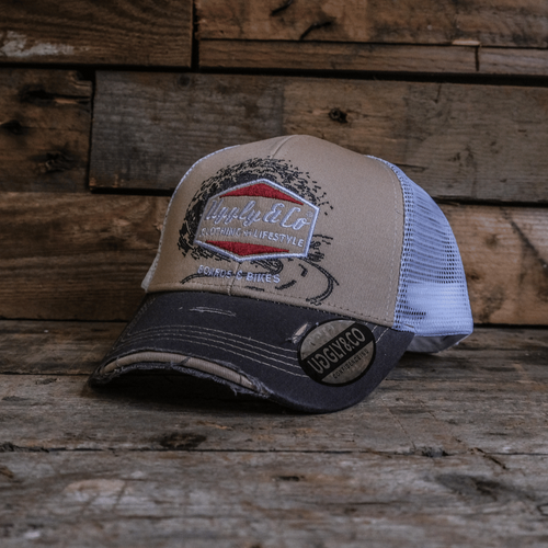 Beige Surf Diamond Trucker Hat