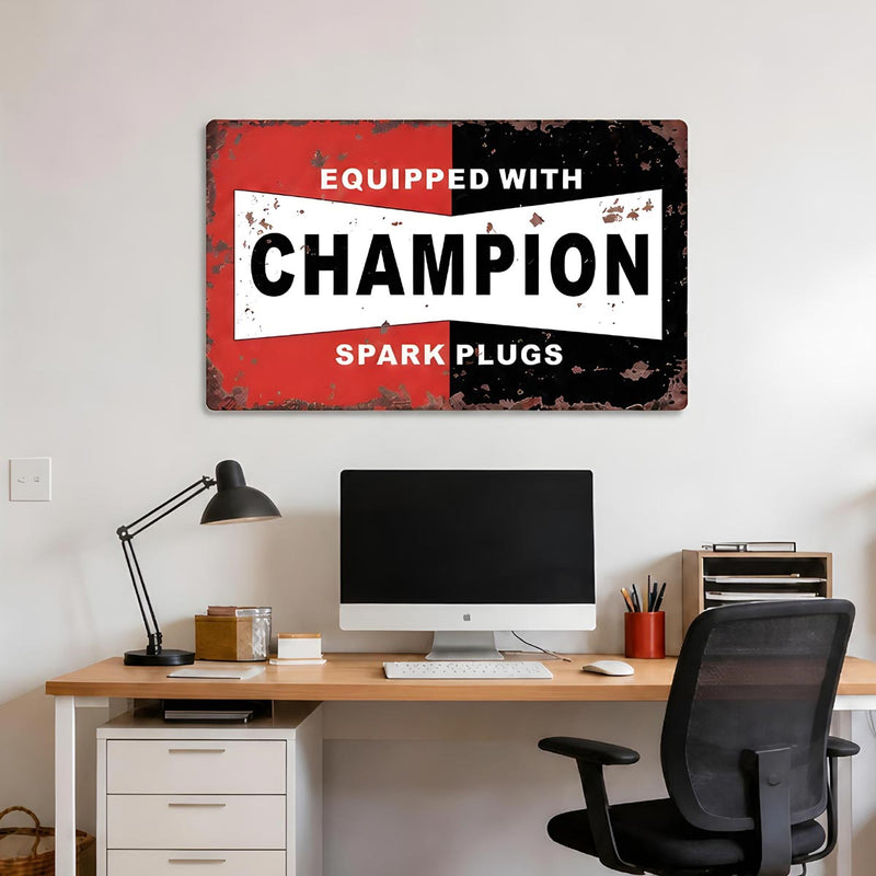 Champion Spark Plugs Metal Advertising Sign