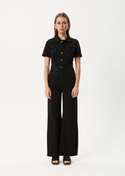 Afends Miami- Denim Flared Jumpsuit